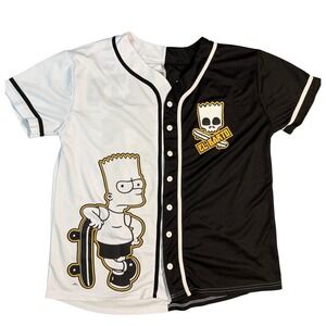 The Simpsons Bart Simpson "El Barto" Baseball Jersey • Black/White • Size L